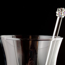 Rhinestoned Glass Cocktail Stirrer