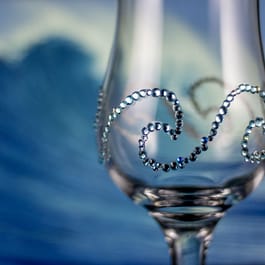 Ocean Wave Rhinestoned Glass