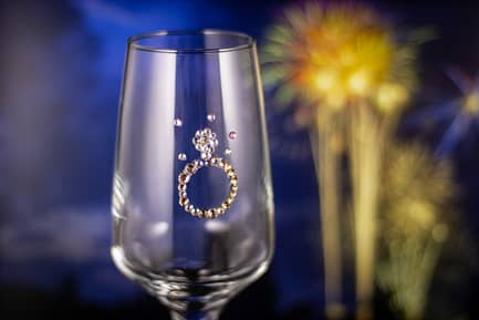 Engagement Ring Rhinestone Glass