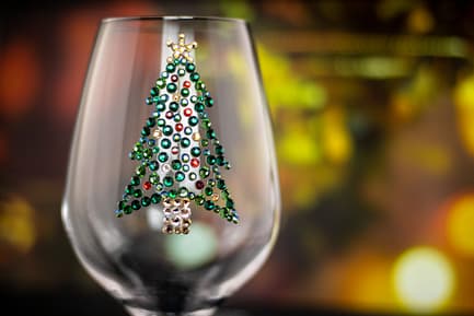 Christmas Tree Rhinestone Bling Glass