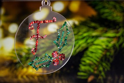 Personalised Rhinestone Christmas Decoration