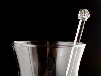 Rhinestoned Glass Cocktail Stirrer