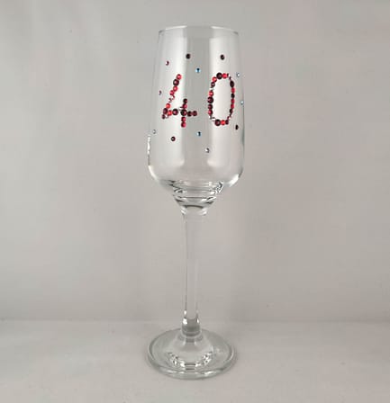 40th Custom Glass Rhinestone