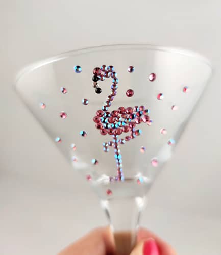 Sparkle flamingo glass