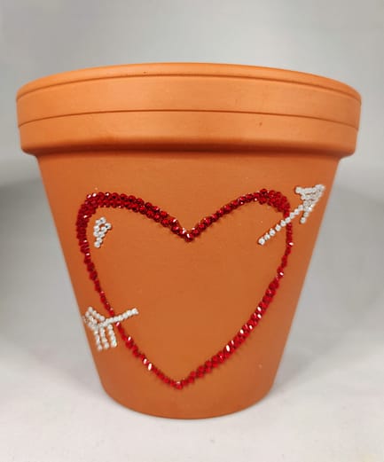 Personalised Sparkle Love Heart Plant Pot