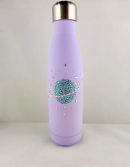 Rhinestone Planet Water Bottle