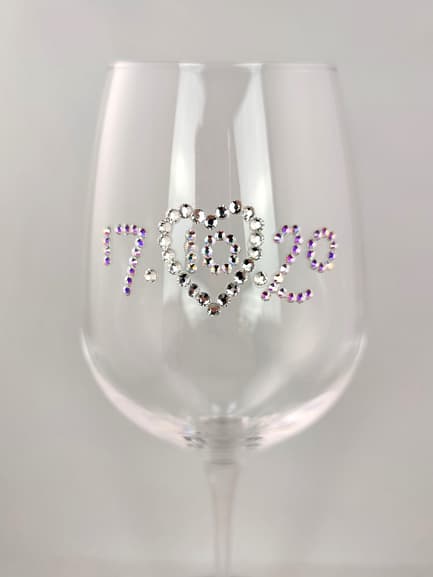 Wedding Date Sparkle Glass
