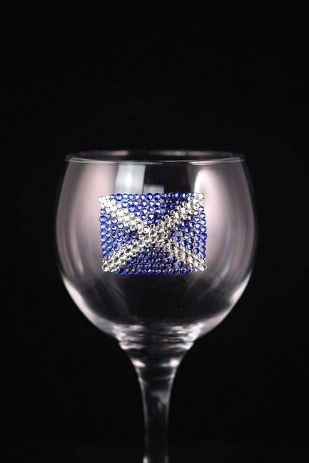 Scottish Flag Sparkly Glass