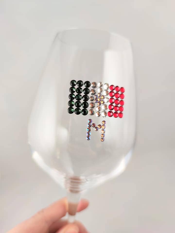 Personalised M Wine Glass