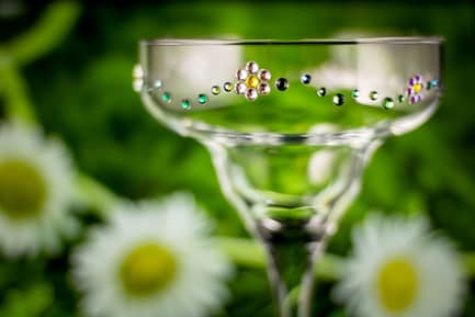 Daisy Chain Rhinestoned Glass
