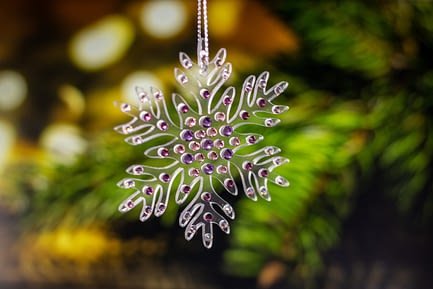 Rhinestoned Snowflake Christmas Ornament